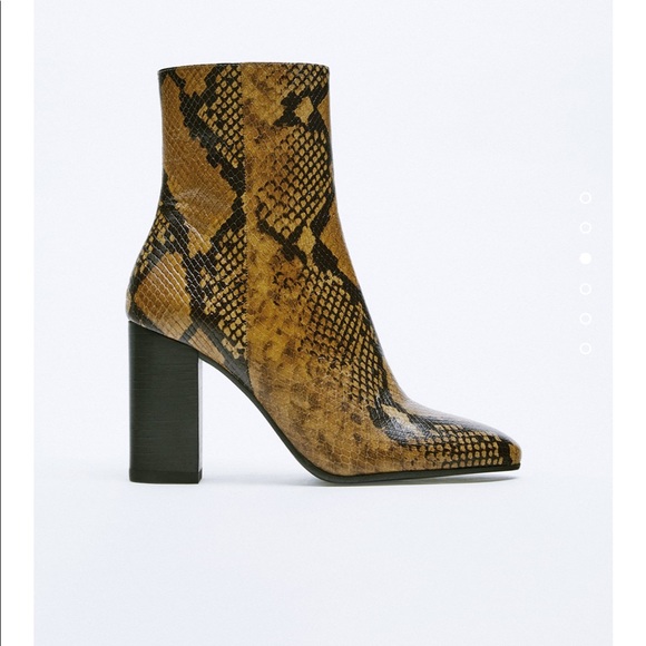 ZARA ANIMAL PRINT LEATHER BOOTS - Picture 1 of 15